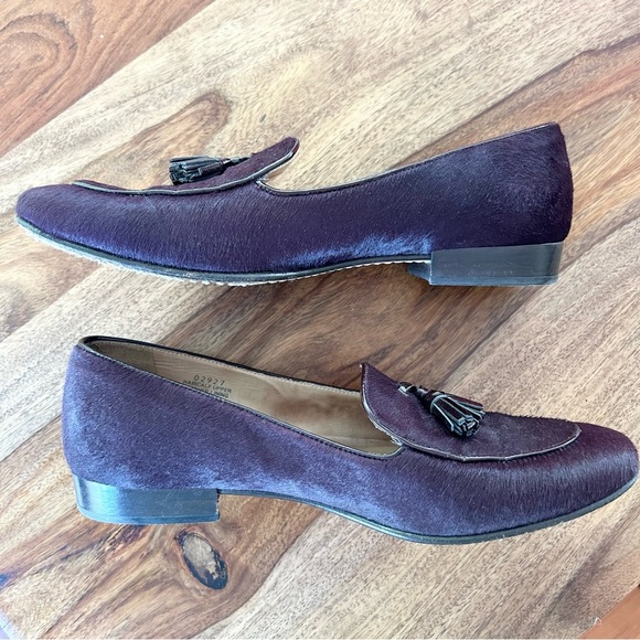 J Crew Biella calf hair leather maroon loafers - Picture 5 of 12